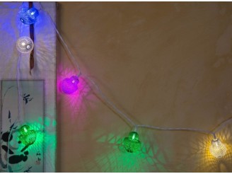 15 décorations métalliques multicolores lumineuse pour intérieur prise USB longueur 2m10