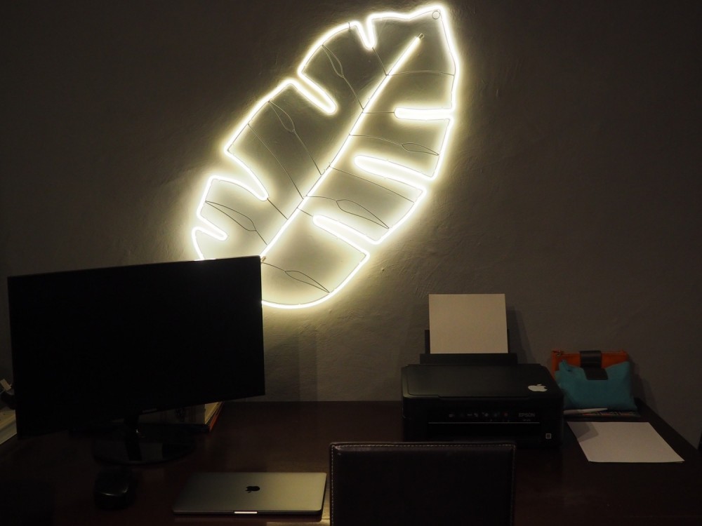 Leaf - Décor Lumineux de longueur 114cm  néon flexible blanc chaud