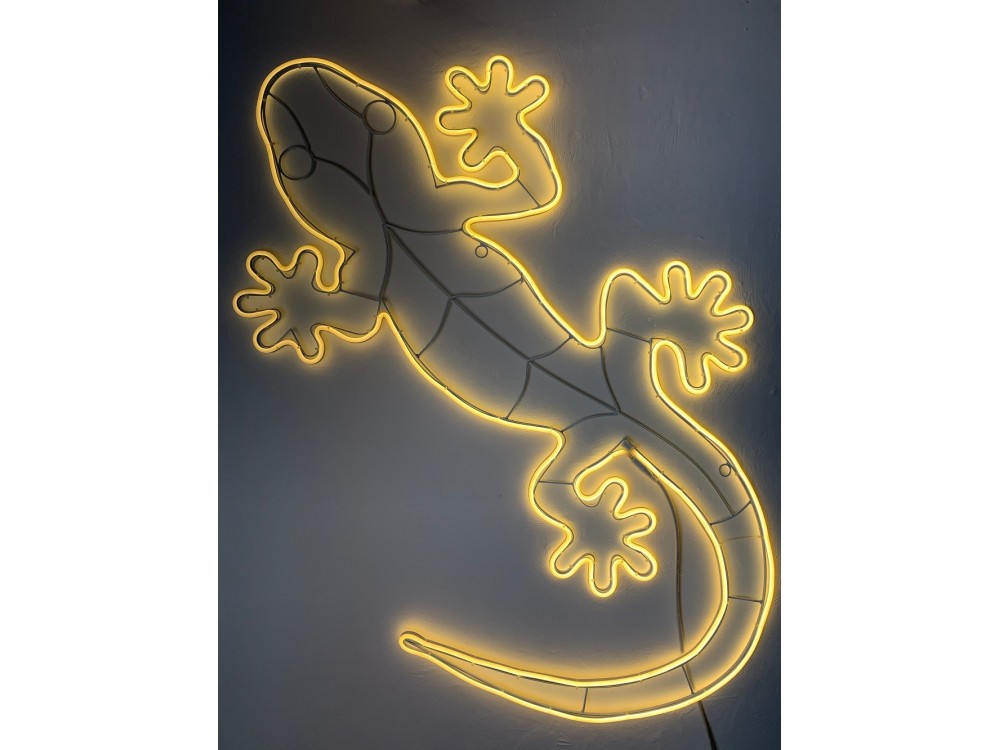 Gecko - Décor lumineux extérieur 130 cm, Néon Flex LED blanc chaud