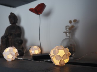 Origami - Guirlande lumineuse décorative 2m80, 15 LED blanc chaud