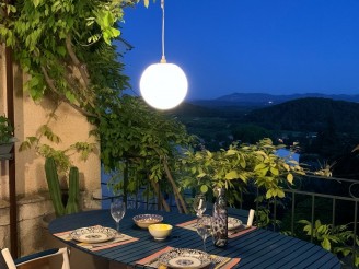 Outdoors - Suspension lumineuse boule blanche extérieure 28 cm