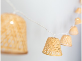 guirlande intérieure lumineuse elume abat-jour bambou longueur 4m