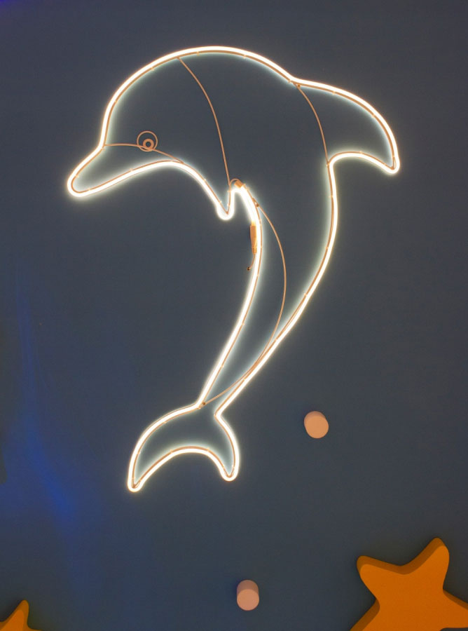 Dolphin - Décor lumineux extérieur 100 cm, Néon Flex LED blanc chaud