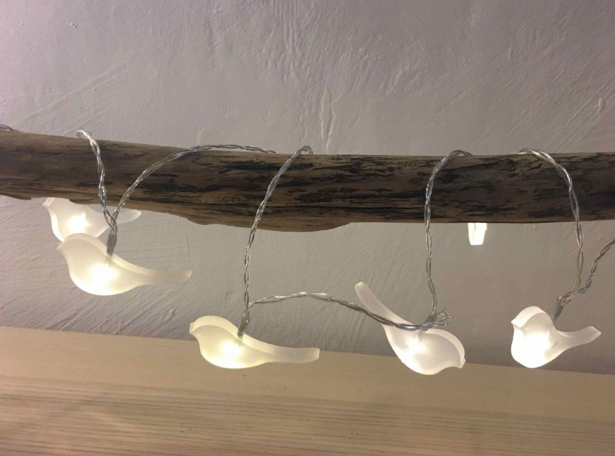 Guirlande décorative intérieure Oiseaux USB 15 LED blanc chaud