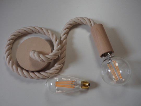 Suspension lumineuse câble coton
