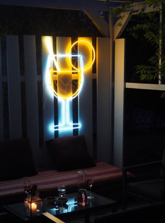Décor lumineux Cocktail Spritz - 115cm Néon flex à LED orange & blanc chaud