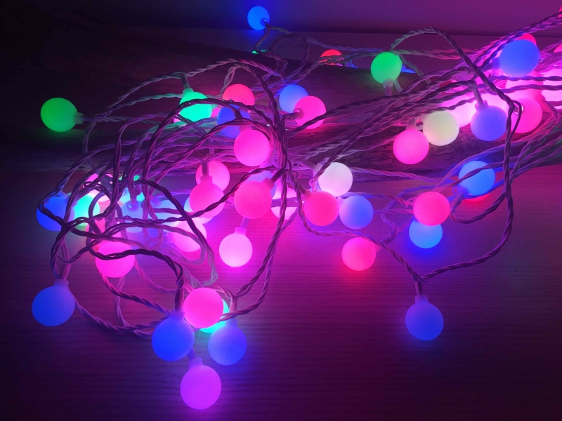 Guirlande lumineuse extérieure 60 Perles crazy & LED RGB, L.9m